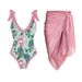 Costume da bagno da donna, delicato e carino, ad asciugatura rapida, traspirante, monospalla, con volant, costume da bagno intero da corsa, bikini_voghion.com