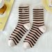 Zhuji Women's Autumn Mid-Calf Trendy Thickened Melad Striped Slouch Seamless Winter Long Socks_voghion.com