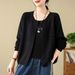 Cardigan rétro en maille de coton pour femme, col rond, manches longues, style automne 2024, vêtement d'extérieur tendance pour les diffusions en direct._voghion.com