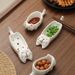 Cute Cat-Shaped Ceramic Sauce Dish - Mini Condiment Bowls For Sushi Soy Sauce & Wasabi Creative Chopstick Rest Set (BPA-Free Dishwasher Safe)_voghion.com