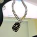 Cuban Thick Chain Nameplate Letter Block Fashion Ins Style Hip Hop Versatile Trendy Street Titanium Steel Necklace_voghion.com