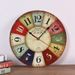 Wooden Wall Clock – Silent Sweep Movement, 30cm Round MDF Design, Roman Numerals & 24H Indicators, Battery Powered For Home & Office Decor_voghion.com