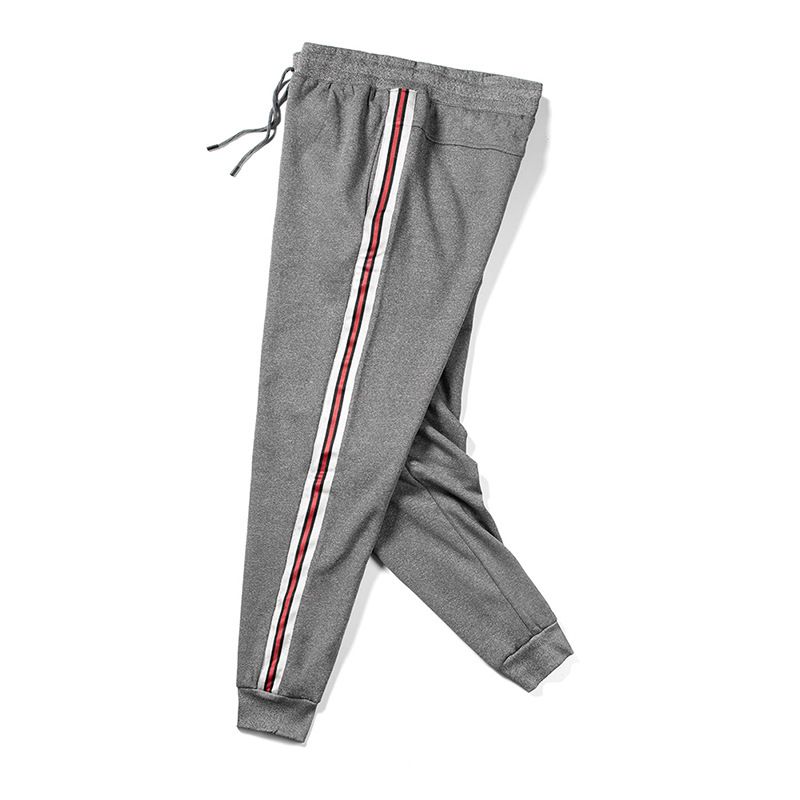 Men's Clothing Large Size Plus Velvet Thickened Sports Trousers Drawstring Stripes Loose Men's Youth Casual Sweatpants_voghion.com