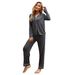 Women's clothing pajamas for women solid color long-sleeved cardigan trousers can be worn outside home clothes_voghion.com