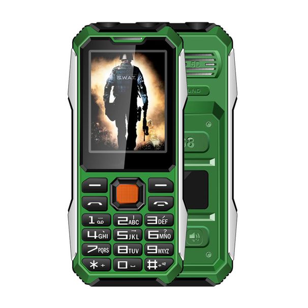 Lanternă cu LED pentru telefon pentru seniori A6 Buton mare Standby super lung Vibrații puternice Apel SOS Afișaj de 2,4 inchi Buton cu două carduri Telefon mobil pentru persoanele în vârstă_voghion.com