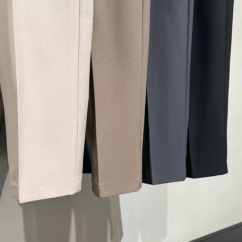 Dehnbare Chinohose mit verstecktem Gummibund und schmaler Passform für Herren – bequeme und knitterfreie Anzughose für Business, Freizeit und Büro_voghion.com