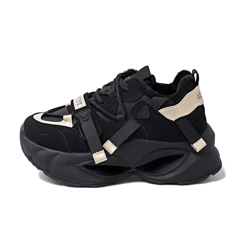 Scarpe di cotone, scarpe invernali da papà con isolamento in peluche, scarpe da donna con suola spessa_voghion.com