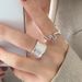 Textured Simple Style Ring For Women, Adjustable Open Design, Niche High-End Light Luxury Versatile Spring New Hand_voghion.com