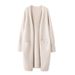 Autumn Winter 2021 New Sweater Long Coat Elegant Solid Color Outerwear Shawl Knitted Cardigan Women's Trendy_voghion.com