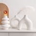 Modern Ceramic Vase Set – White Minimalist Home Decor With Geometric Shapes (3-Piece, Round & Angular Designs)_voghion.com