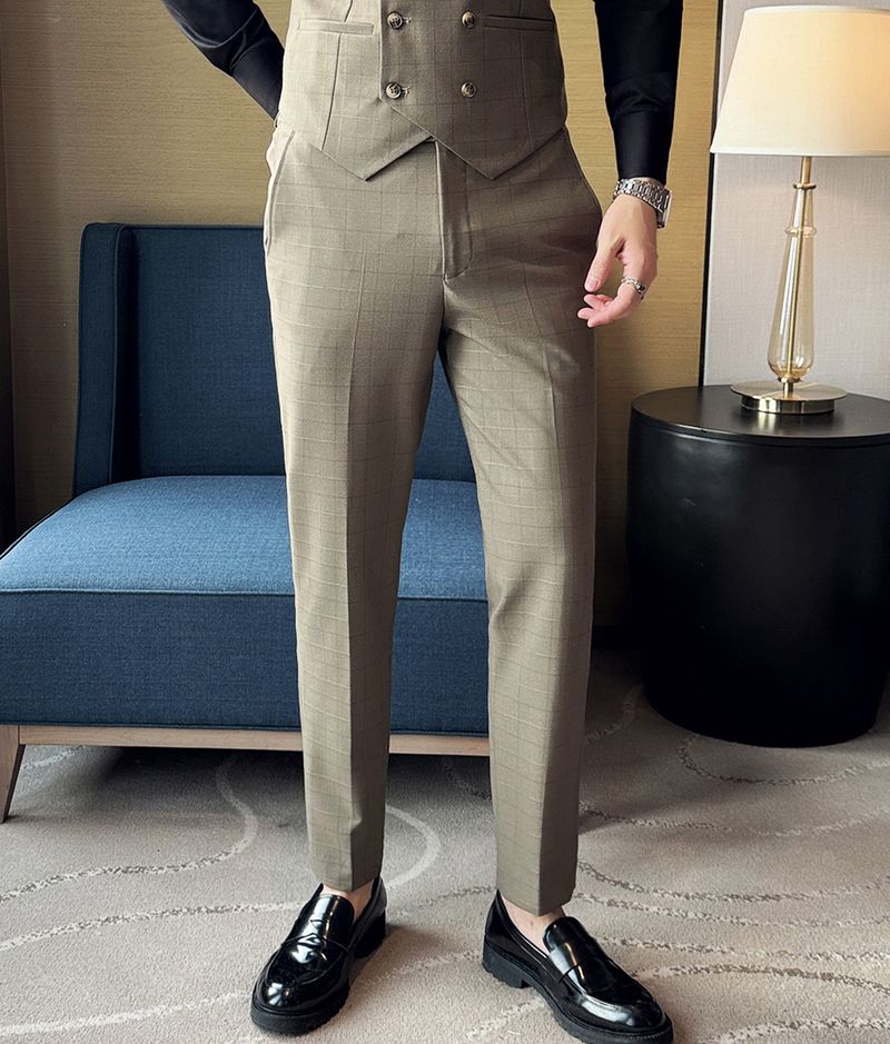 Abito da uomo in stile britannico a due file, primavera e autunno, completo da uomo, abito da sposa a tre pezzi, completo da uomo_voghion.com