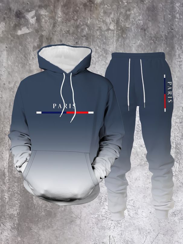 Ensemble pull à capuche imprimé numérique 3D pour couple_voghion.com