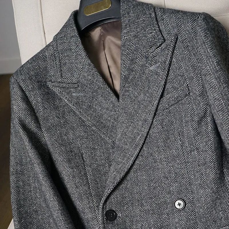 Ropa de hombre Trajes casuales especiales de negocios de comercio exterior para hombre, chaqueta de traje largo para novio, traje de banquete de boda para hombre S7_voghion.com
