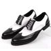 Euro Step New Brogue Carved Large Size Color Block Trendy Versatile Youth Men's Business Formal Leather Shoes_voghion.com