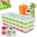 Silicone Cube Easy-Release & Flexible Mold Spill-Resistant Removable Lid Stackable Ice Trays With Covers_voghion.com