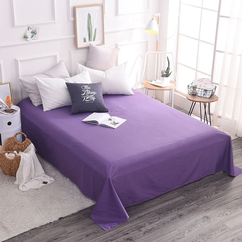 Pure Cotton Solid Color Bed Sheet Single Piece Jet Combed Cotton Pure Cotton Plain Color Single Double Bed Sheet_voghion.com