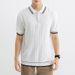 Herrenbekleidung Poloshirt Herren High-End-Kragen Welle Gestreiftes Eisseide Kurzarm-Strickpullover Sommer Revers Lässiges T-Shirt Herren_voghion.com