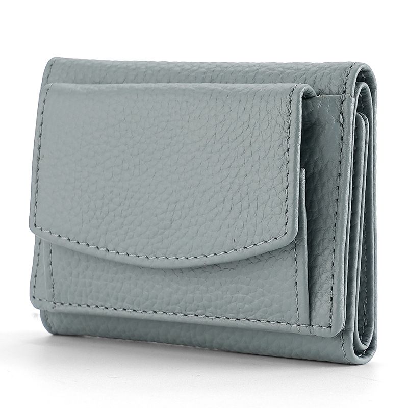 Cowhide Small Wallet Short Women's Genuine Leather Wallet Coin Coin Pouch_voghion.com