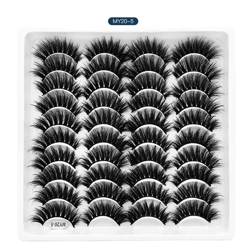 Europäische und amerikanische Doppelaugenlider, flauschige und dicke, lockige falsche Wimpern aus Nerzhaar, verdickt, nicht leicht zu verlierende Wimpern_voghion.com