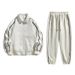 001 3D Men's Spring And Autumn Waffle Grid Casual Sports Suit Lapel Jacket Jogger Pants Two-Piece Set_voghion.com
