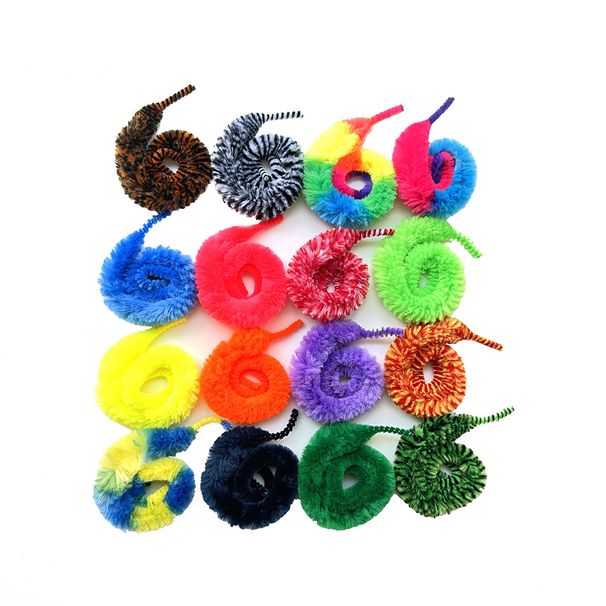 Colorful Caterpillar Self-Entertainment Boredom Relief Artifact Interactive Chasing Hair Strip Teasing Cat Toy_voghion.com