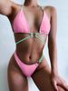 Outer swimsuit bikini popular solid color bikini women's split swimsuit triangle bikini_voghion.com