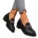 Neu Mode Spitzschuh Set Dicke Sohle Mode Lässig Große Größe Metall Kette Loafers_voghion.com