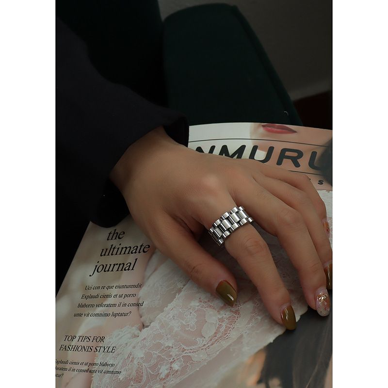 Übertrieben Rolega textur schwere kombination handgemachte titanium stahl ring vielseitig ring zeigefinger ring schmuck A184_voghion.com