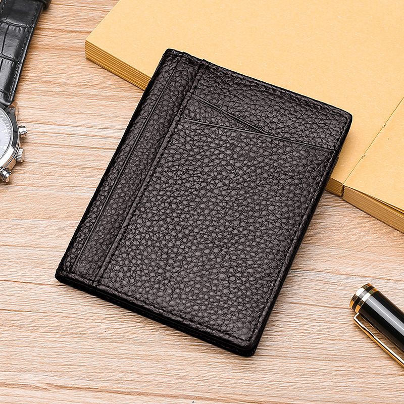 Head Layer Cowhide Ultra-thin Cover, Fixed Anti-theft Brush, Men's Bag, Real Leather Card Cover_voghion.com