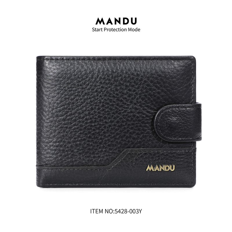 Portefeuille antivol en cuir véritable avec boucle pour carte SIM, permis de conduire, homme_voghion.com