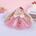 Toy Cute plush bunny doll toy long-eared rabbit handmade Rag Doll key chain pendant_voghion.com