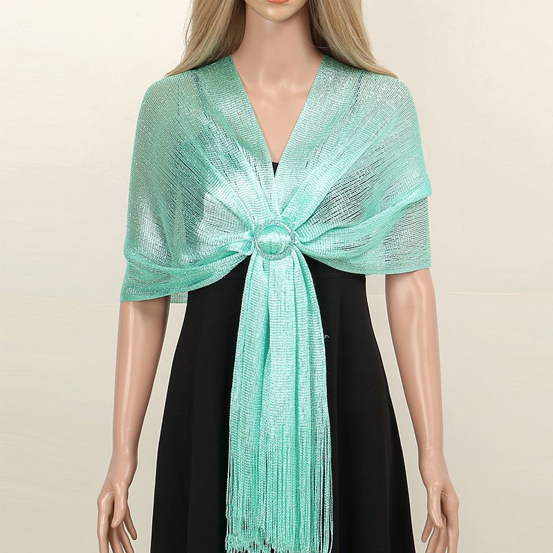Cross border hot selling gold and silver silk shawl flat scarf bride bridesmaids dance party wedding dress evening dress shawl_voghion.com