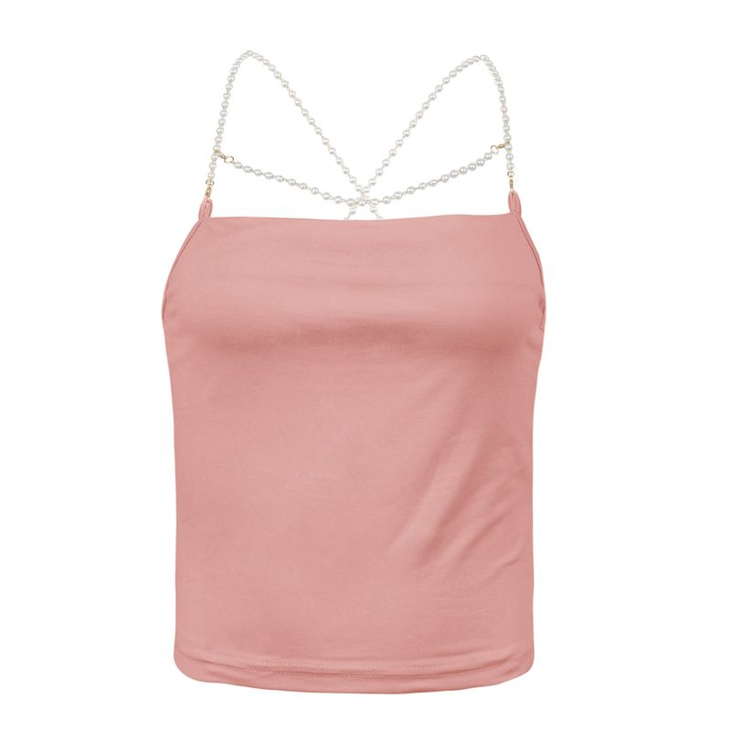 Dameskleding mouwloos vest dieptepunt buistop jarretel strak vest kruisband kort T-shirt_voghion.com