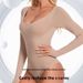 Gainant une pièce uni, couleur européenne et américaine, amincissant, grande taille, effet push-up, string, manches longues, sans coutures_voghion.com