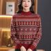 【 Cashmere Family 】 Lockerer und dicker Strickpullover mit halbhohem Stehkragen und kurzer Wollbasis für Damen, Innenschicht_voghion.com