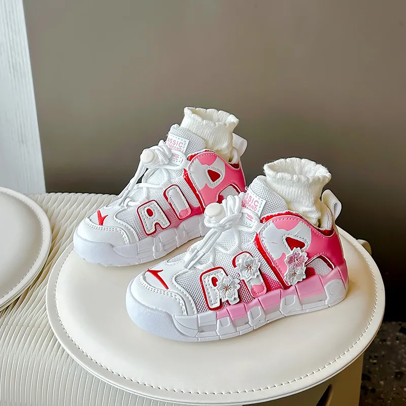 Marque 2024 Nouvelle Été Rose Chunky Baskets Respirant Maille Épaisse Semelle Filles Sport Mode Décontracté Papa Chaussures Femme_voghion.com