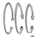 Manchet Bruiloft Armband Vrouwen Kristallen Twee Kleuren Verguld Draad Touw Eenvoudige Open Liefde Charmed Armbanden 5Mm 4Mm Hip Hop_voghion.com
