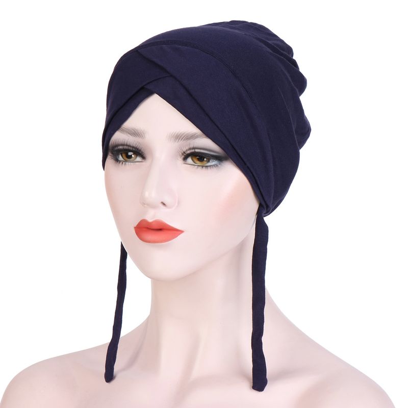  stretch fabric mercerized cotton straps with forehead cross Indian hat that can be used to hide hair turban hat Muslim base hat_voghion.com