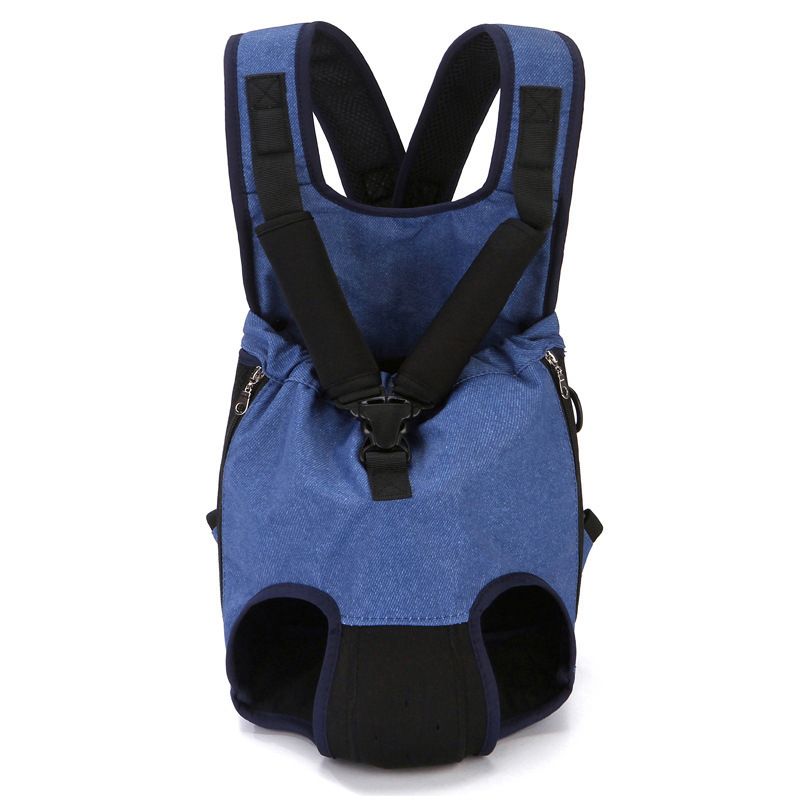 Denim Pet Convenient Outings Foldable Chest Bag For Cats Canvas Mesh Small And Medium Dogs Backpack_voghion.com