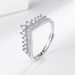 Anello da donna con corona in zircone e diamanti, semplice, classico, alla moda, con un senso elevato di eleganza e un look raffinato._voghion.com