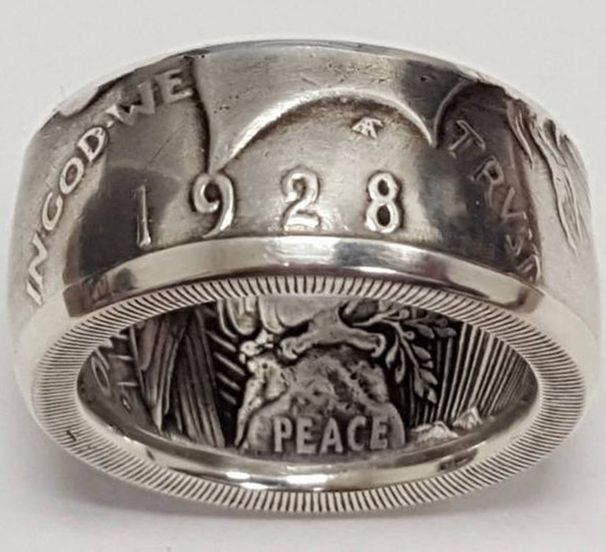 Moneta Morning Glory Morgan Ring Dollar Grawerowanie Biżuteria unisex Wykwintna_voghion.com