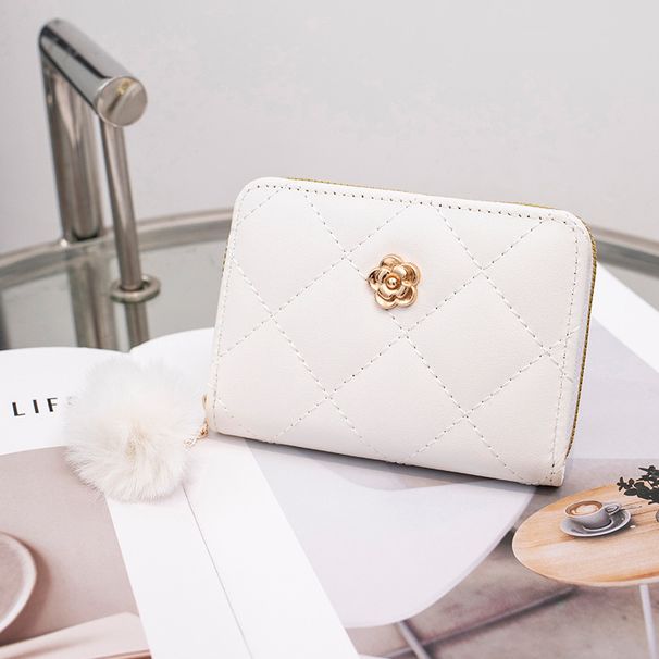 Kadın Gül Kabartmalı Kısa Cüzdan - Çok Yuvalı Tasarıma Sahip Şık Küçük Çapraz Askılı Kartlık (Esinlenmiş Moda Aksesuarı)_voghion.com