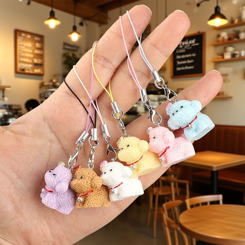 Neu Harz Drei-Dimensional Welpen DIY Tasche Schlüsselbund Telefon Kette Dekoration_voghion.com
