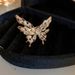 Real Gold Plated Zircon Butterfly Pearl Open Elegant High-end Sense Fashionable Versatile Index Finger Ring Accessory_voghion.com