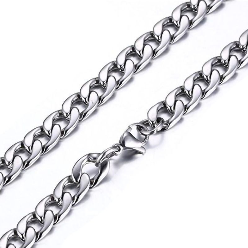 Stainless Gold-Plated Necklace Titanium Steel NK Vacuum Electroplated Gold And Black Chain_voghion.com