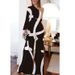 Women's solid color printing one-shoulder sleeve tie jumpsuit two-piece set_voghion.com