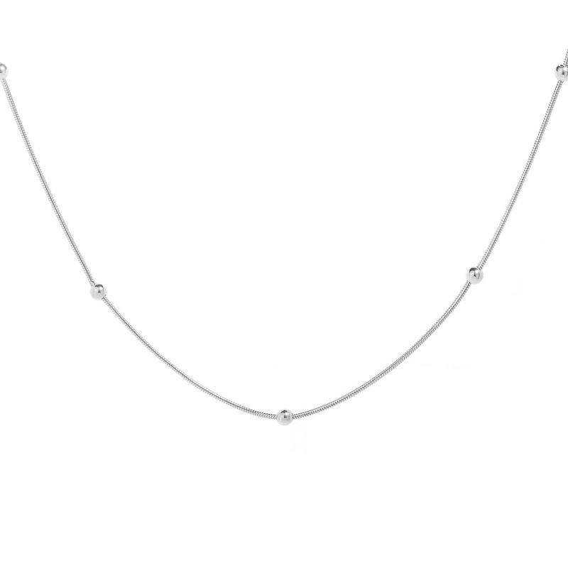 Collana vintage con catena a serpente con perline - Gioiello leggero e lussuoso a strati (lunghezza regolabile in stile boho minimalista)_voghion.com