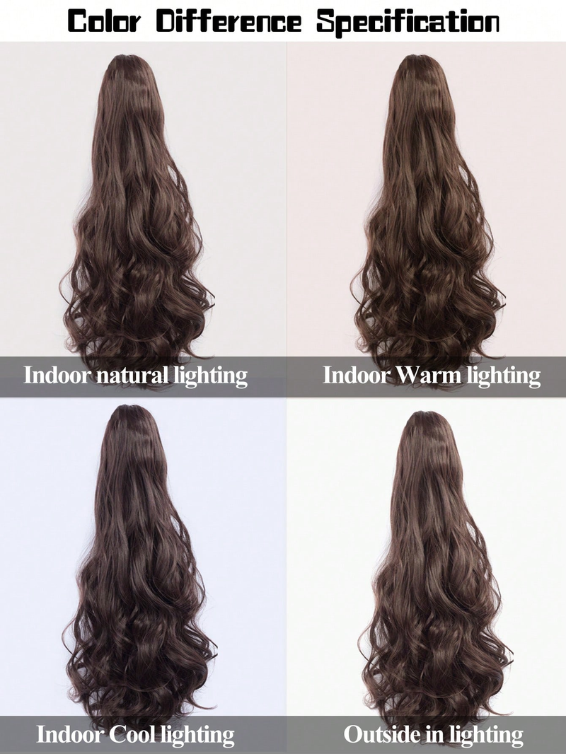 Offerte Speciali Synthetic Heat Resistant 22inch Long Curly Pony Tail In Hair Straight Claw Clip On Ponytail Extension_voghion.com