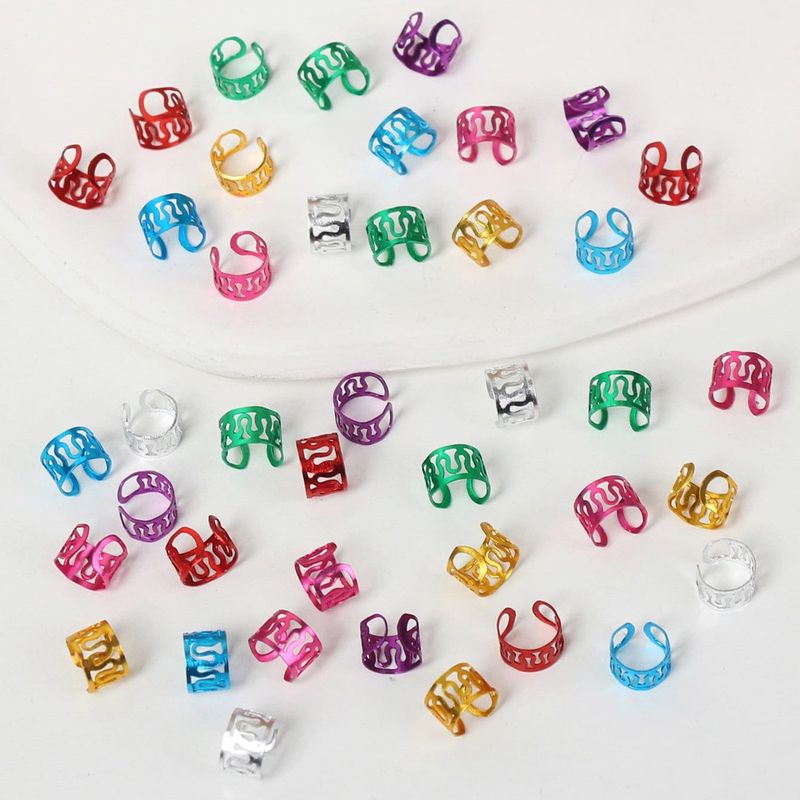 40 - Piece European And American Best - Selling DIY Wig Dreadlock Accessories, Hollow - Geometric Colorful Braid Hair Clips_voghion.com