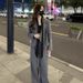 GraceChic Fashion Blazer in lana con nastro, pantaloni casual da donna, autunno inverno, nuovo set due pezzi, stile coreano_voghion.com